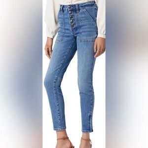 JOIE Maxine Park Skinny Jeans Orlando blue stretch button fly high waist zip 16W